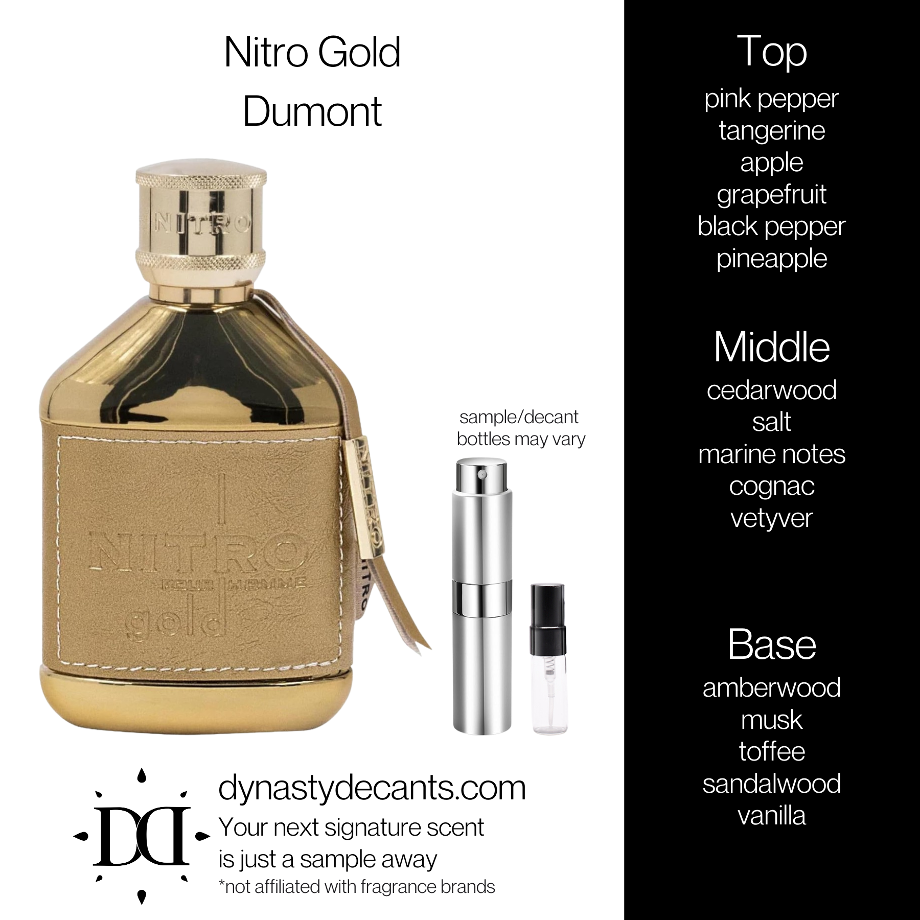 Nitro Gold by Dumont | Fragrance Sample | Decant