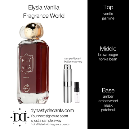 Elysia Vanilla by Fragrance World | Fragrance Sample | Decant