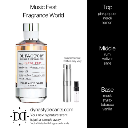 Olfactory Music Fest by Fragrance World | Fragrance Sample | Decant
