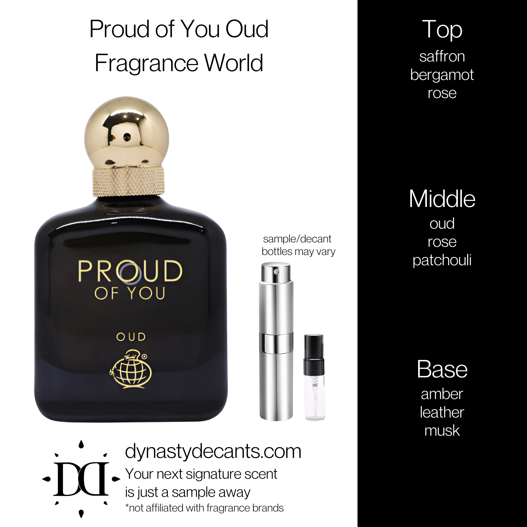 Proud of You Oud by Fragrance World | Fragrance Sample | Decant