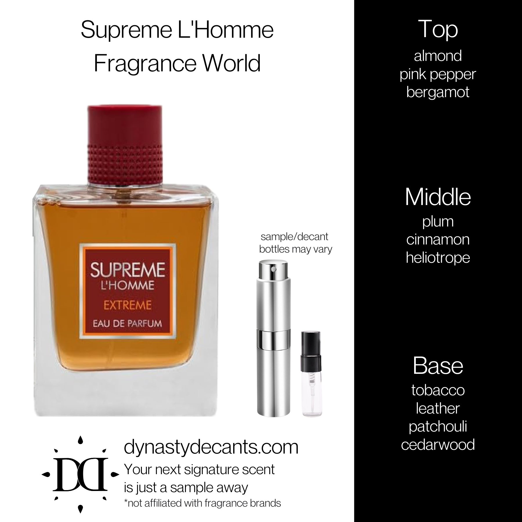 Supreme L'Homme by Fragrance World | Fragrance Sample | Decant