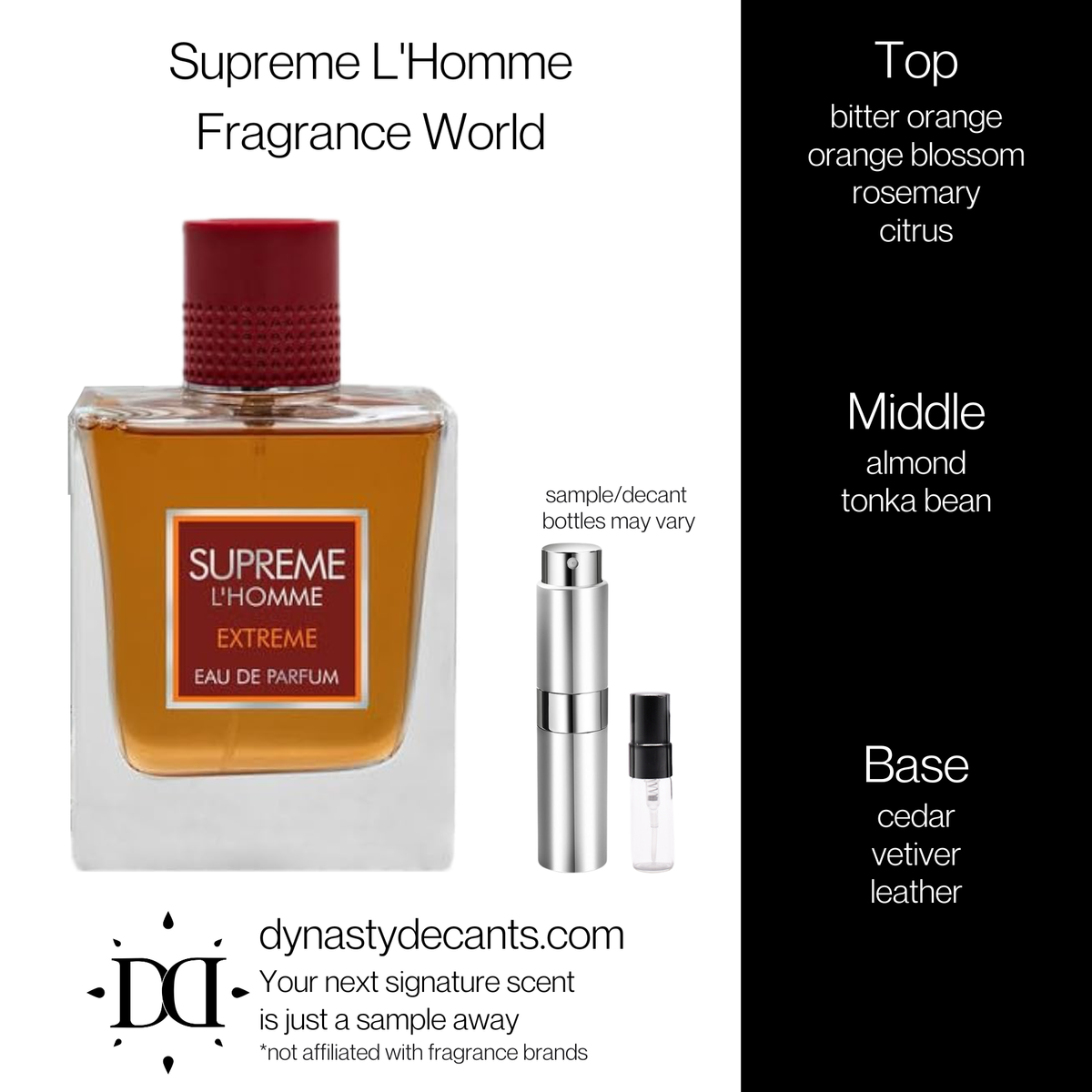 Supreme L'Homme by Fragrance World | Fragrance Sample | Decant