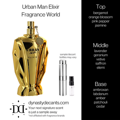 Urban Man Elixir by Fragrance World | Fragrance Sample | Decant