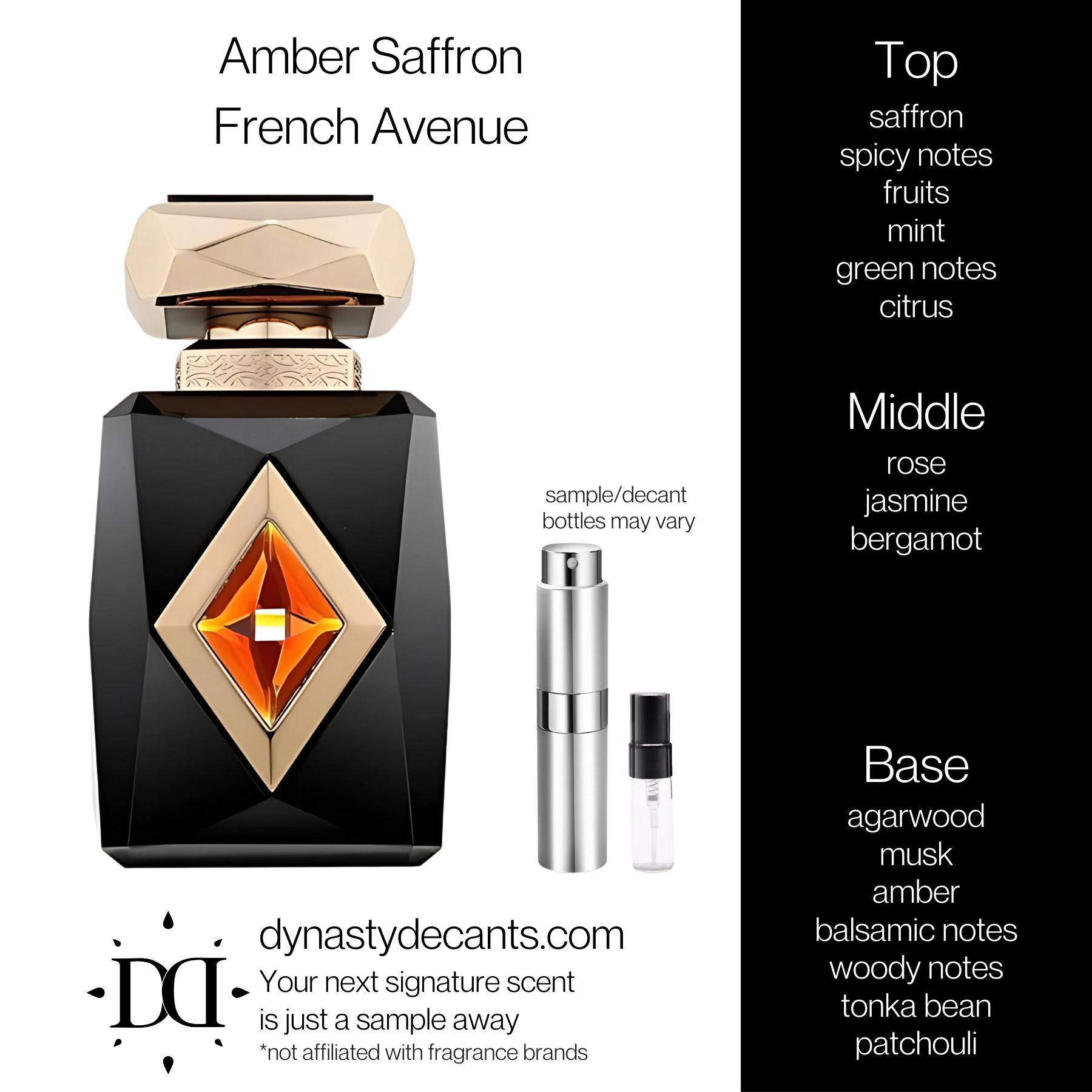 Amber Saffron by French Avenue | Fragrance Sample | Decant