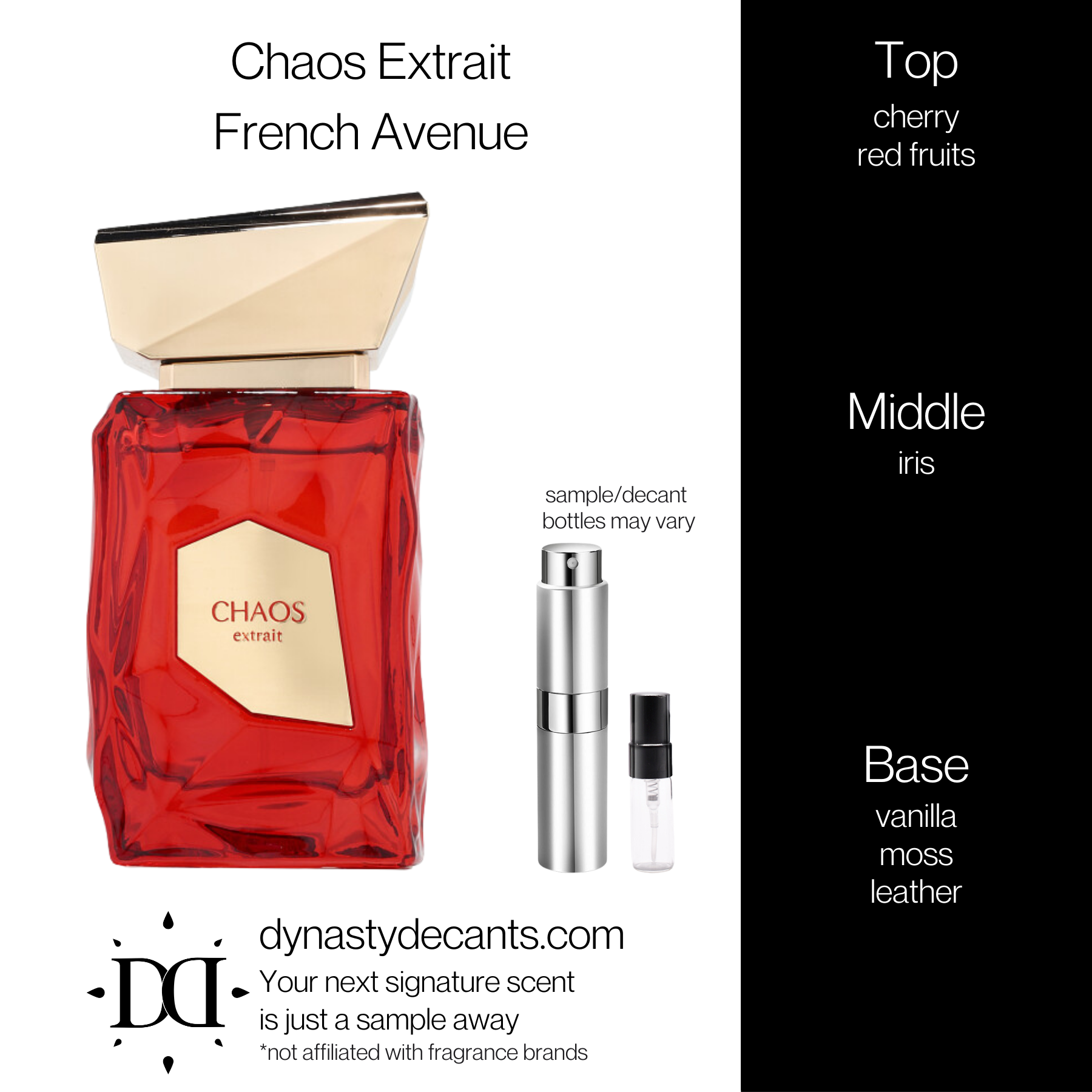 Chaos Extrait by French Avenue | Fragrance Sample | Decant