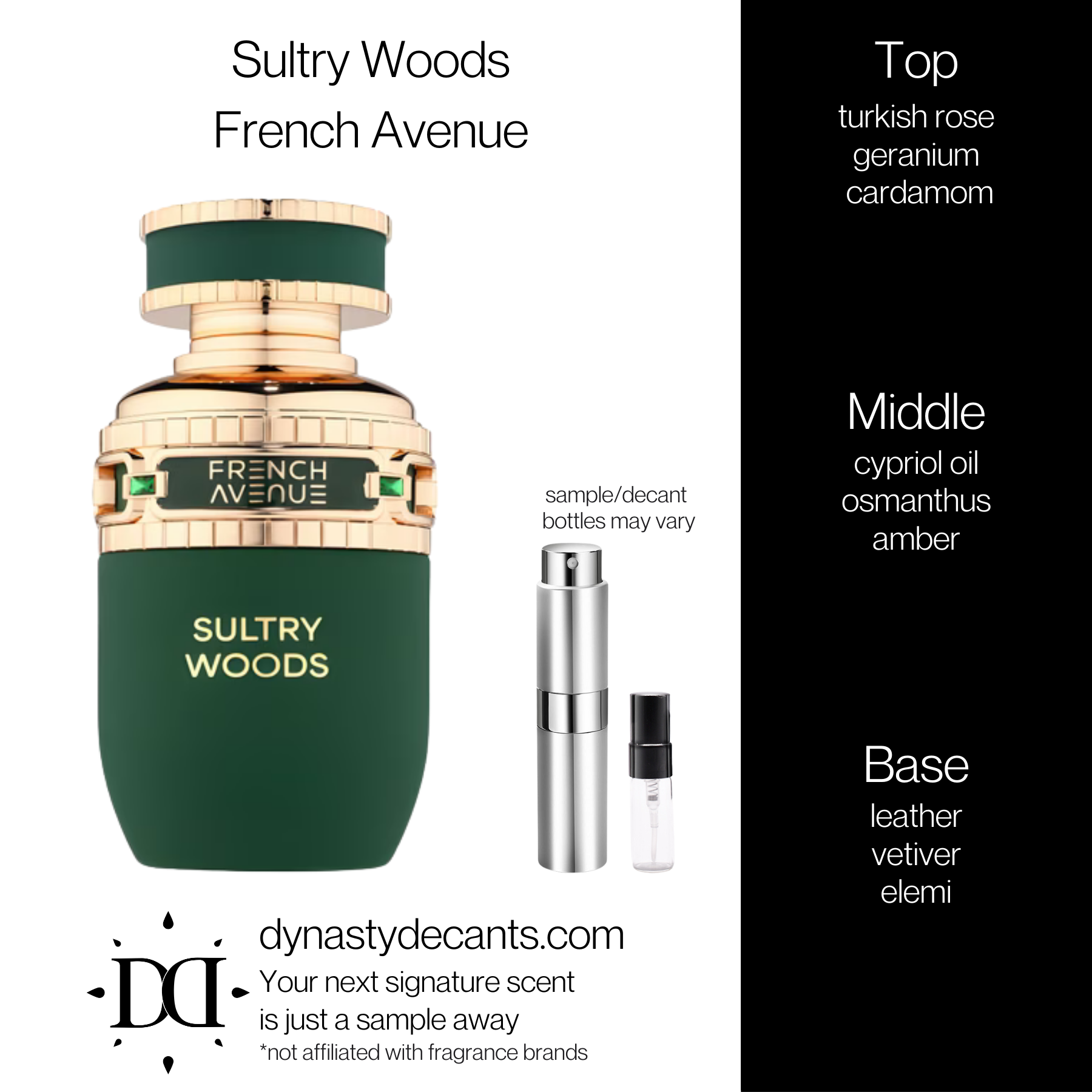 Sultry Woods by French Avenue | Fragrance Sample | Decant