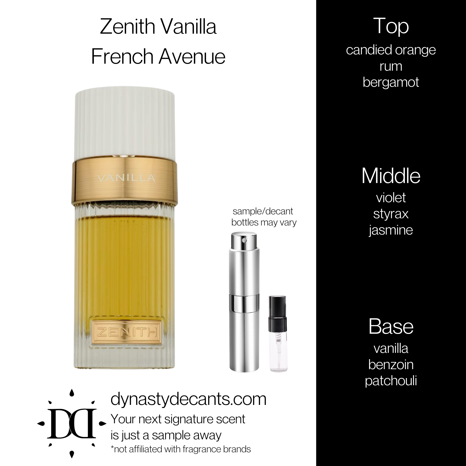Zenith Vanilla by French Avenue | Fragrance Sample | Decant