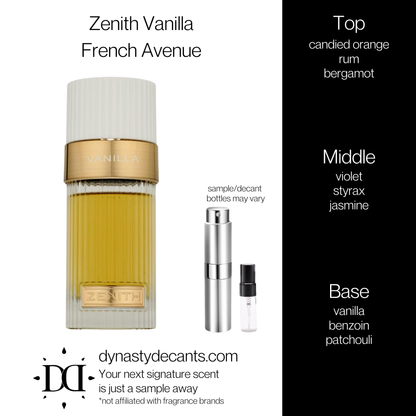 Zenith Vanilla by French Avenue | Fragrance Sample | Decant