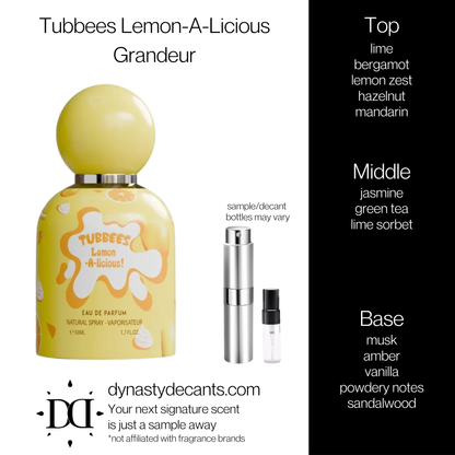 Tubbees Lemon-A-Licious by Grandeur | Fragrance Sample | Decant