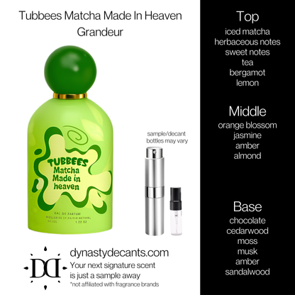 Tubbees Matcha Made In Heaven by Grandeur | Fragrance Sample | Decant