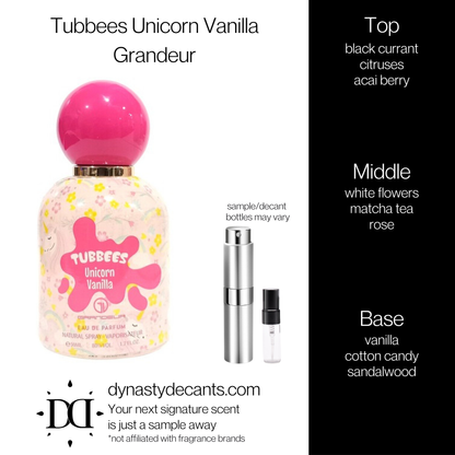 Tubbees Unicorn Vanilla by Grandeur | Fragrance Sample | Decant