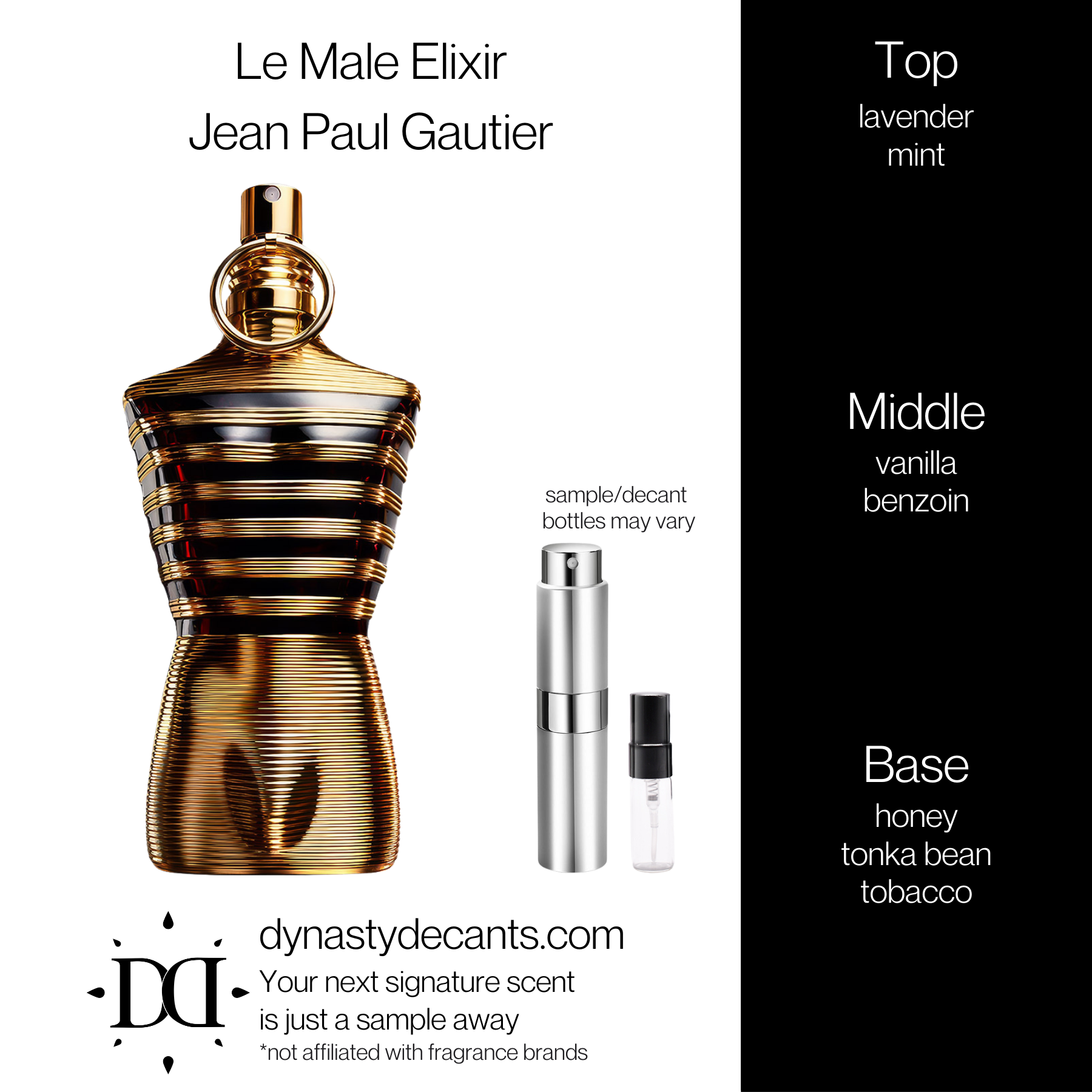 Le Male Elixir by Jean Paul Gaultier | Fragrance Sample | Decant