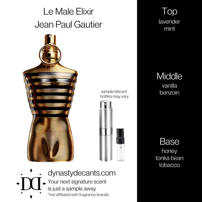 Le Male Elixir by Jean Paul Gaultier | Fragrance Sample | Decant