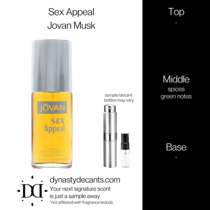 Sex Appeal by Jovan | Fragrance Sample | Decant
