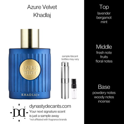 Azure Velvet by Khadlaj | Fragrance Sample | Decant
