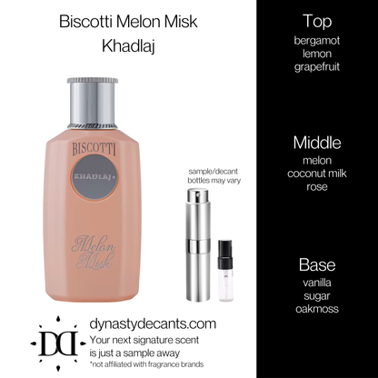Biscotti Melon Misk by Khadlaj | Fragrance Sample | Decant