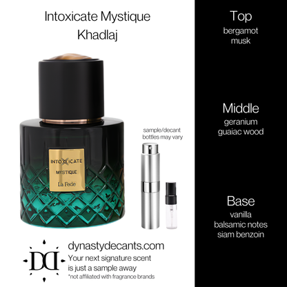 Intoxicate Mystique by Khadlaj | Fragrance Sample | Decant