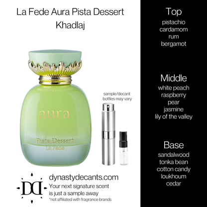 La Fede Aura Pista Dessert by Khadlaj | Fragrance Sample | Decant