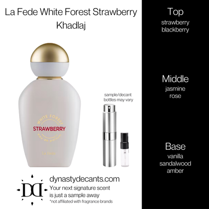 La Fede White Forest Strawberry by Khadlaj | Fragrance Sample | Decant