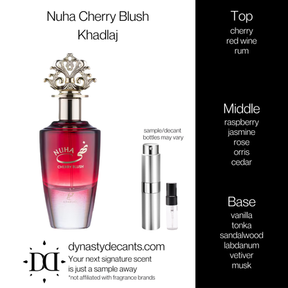 Nuha Cherry Blush by Khadlaj | Fragrance Sample | Decant