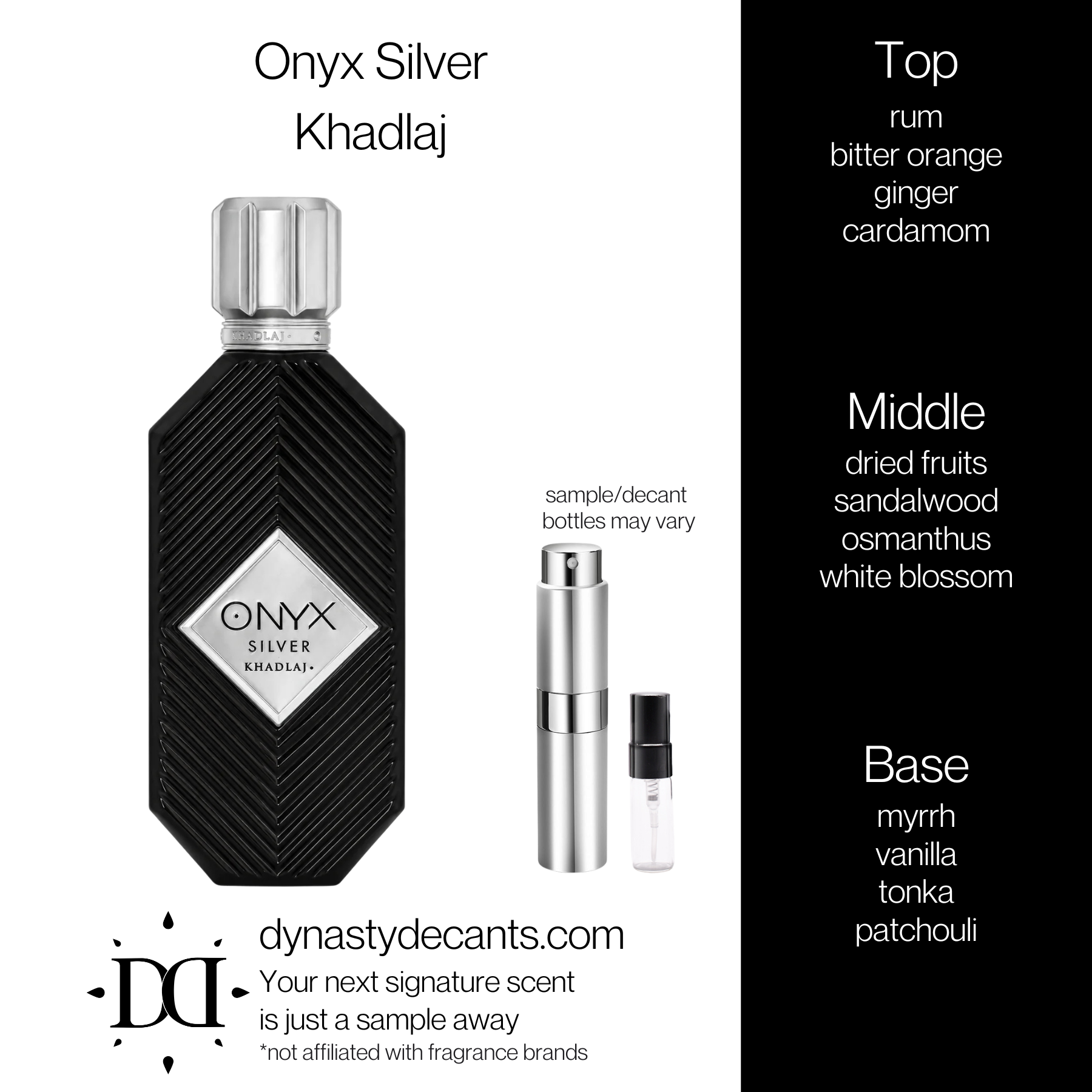 Onyx Silver by Khadlaj | Fragrance Sample | Decant