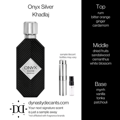 Onyx Silver by Khadlaj | Fragrance Sample | Decant