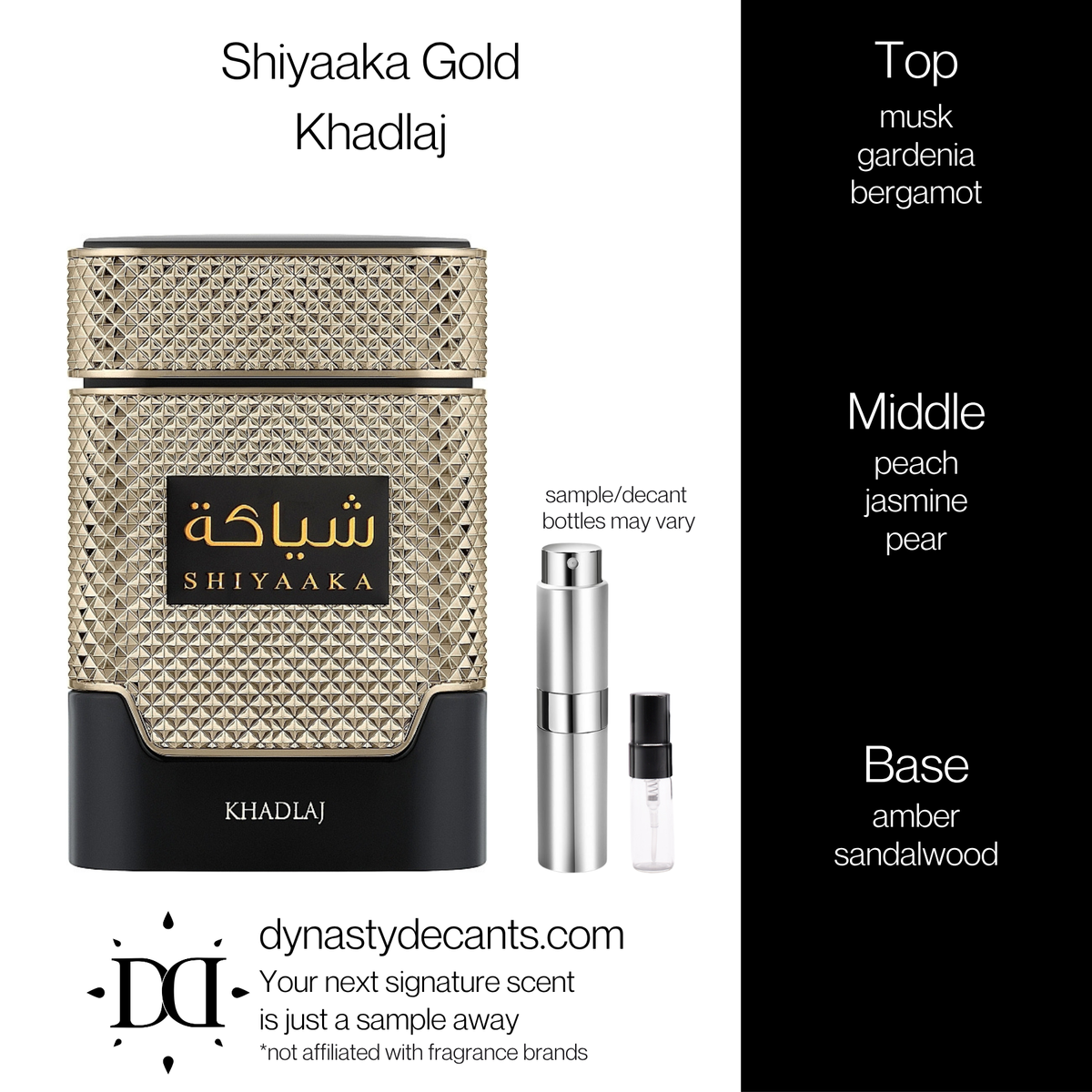 Shiyaaka Gold by Khadlaj | Fragrance Sample | Decant