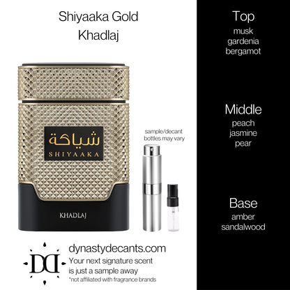 Shiyaaka Gold by Khadlaj | Fragrance Sample | Decant