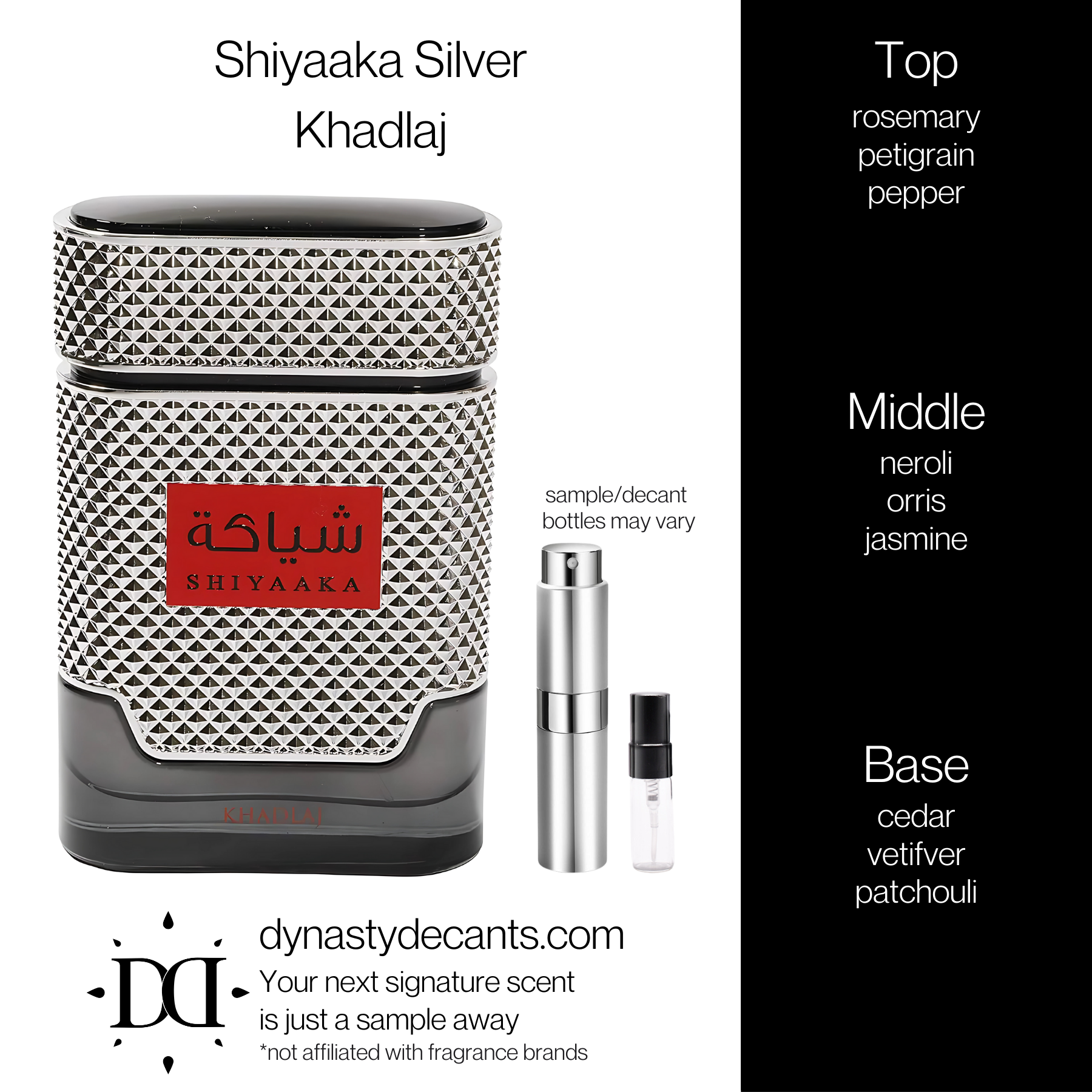 Shiyaaka Silver by Khadlaj | Fragrance Sample | Decant