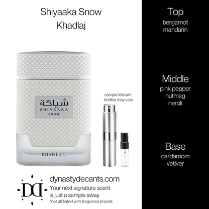 Shiyaaka Snow by Khadlaj | Fragrance Sample | Decant