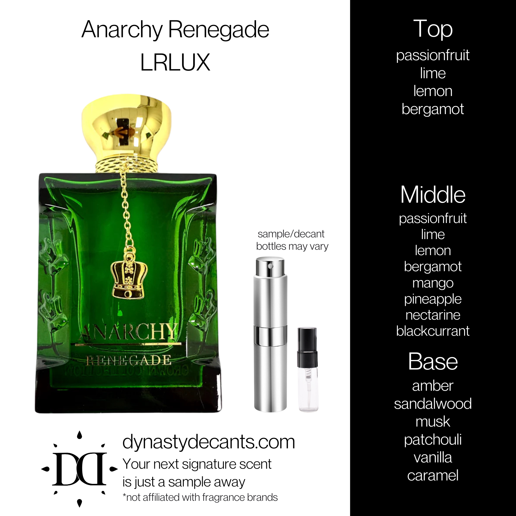 Anarchy Renegade by LRLUX | Fragrance Sample | Decant