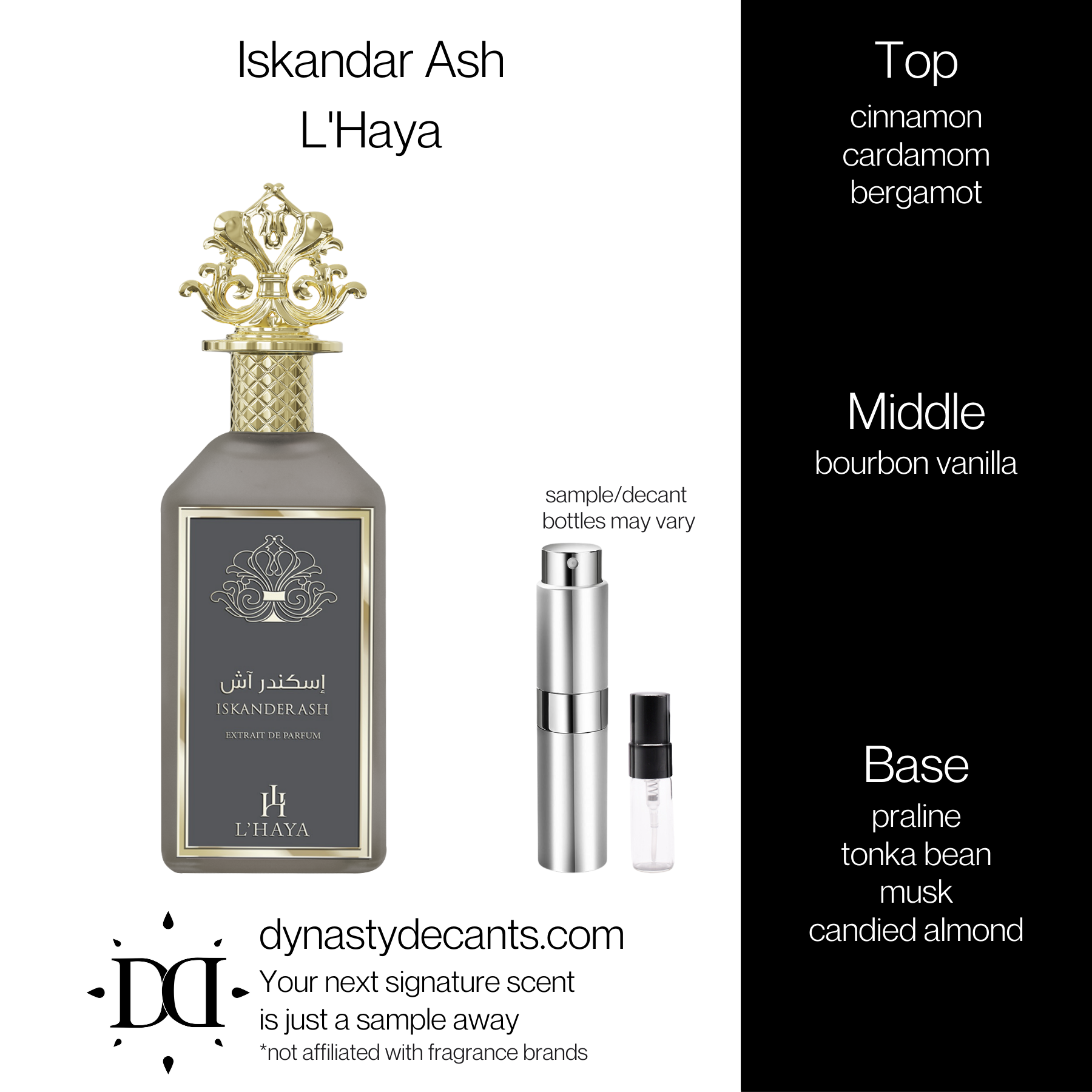Iskandar Ash by L'Haya | Fragrance Sample | Decant