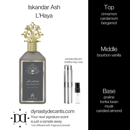 Iskandar Ash by L'Haya | Fragrance Sample | Decant