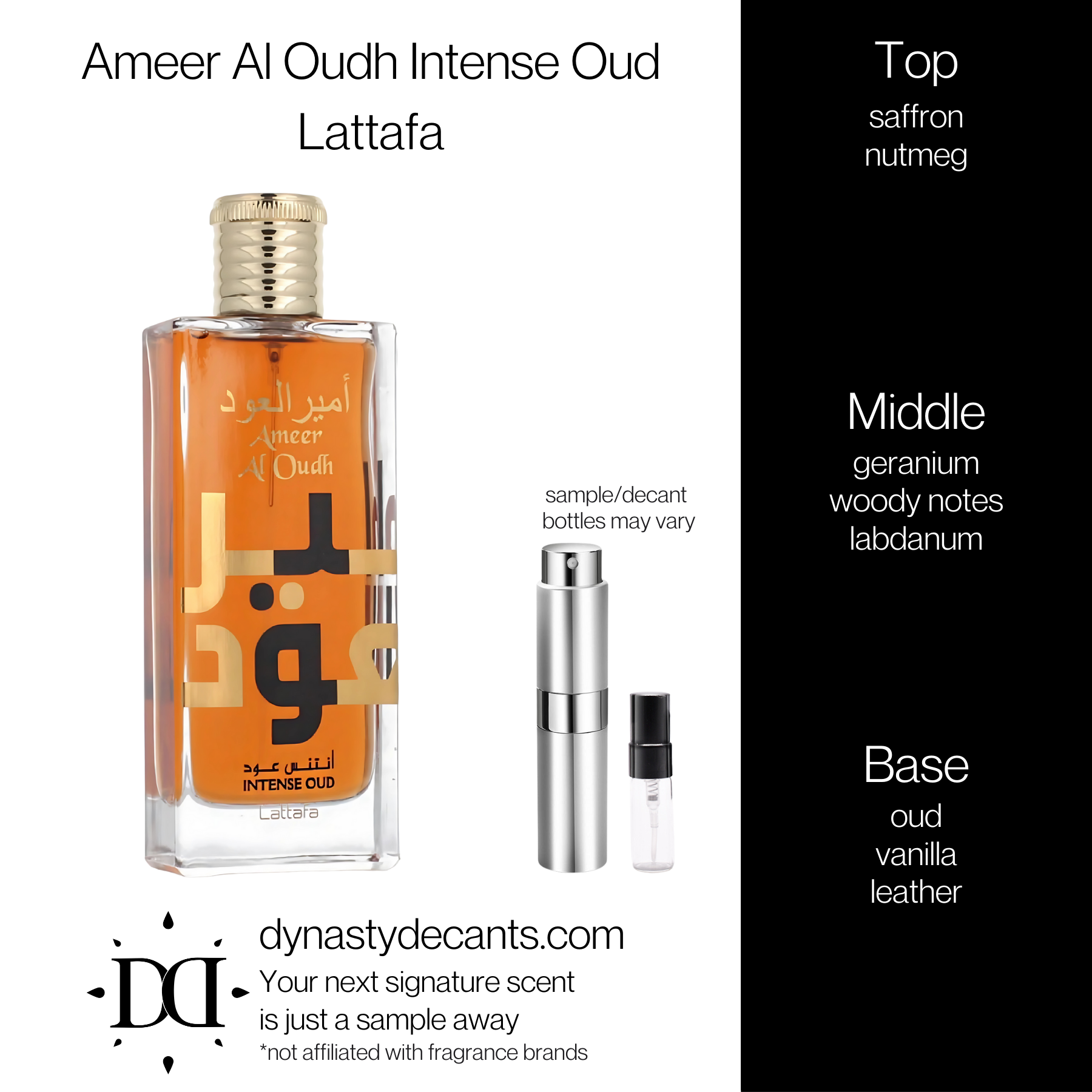 Ameer Al Oudh Intense Oud by Lattafa | Fragrance Sample | Decant