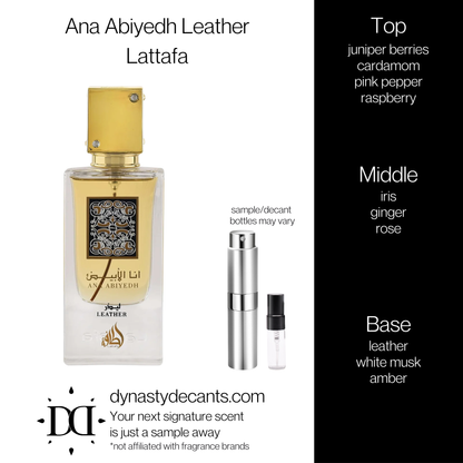 Ana Abiyedh Leather by Lattafa | Fragrance Sample | Decant