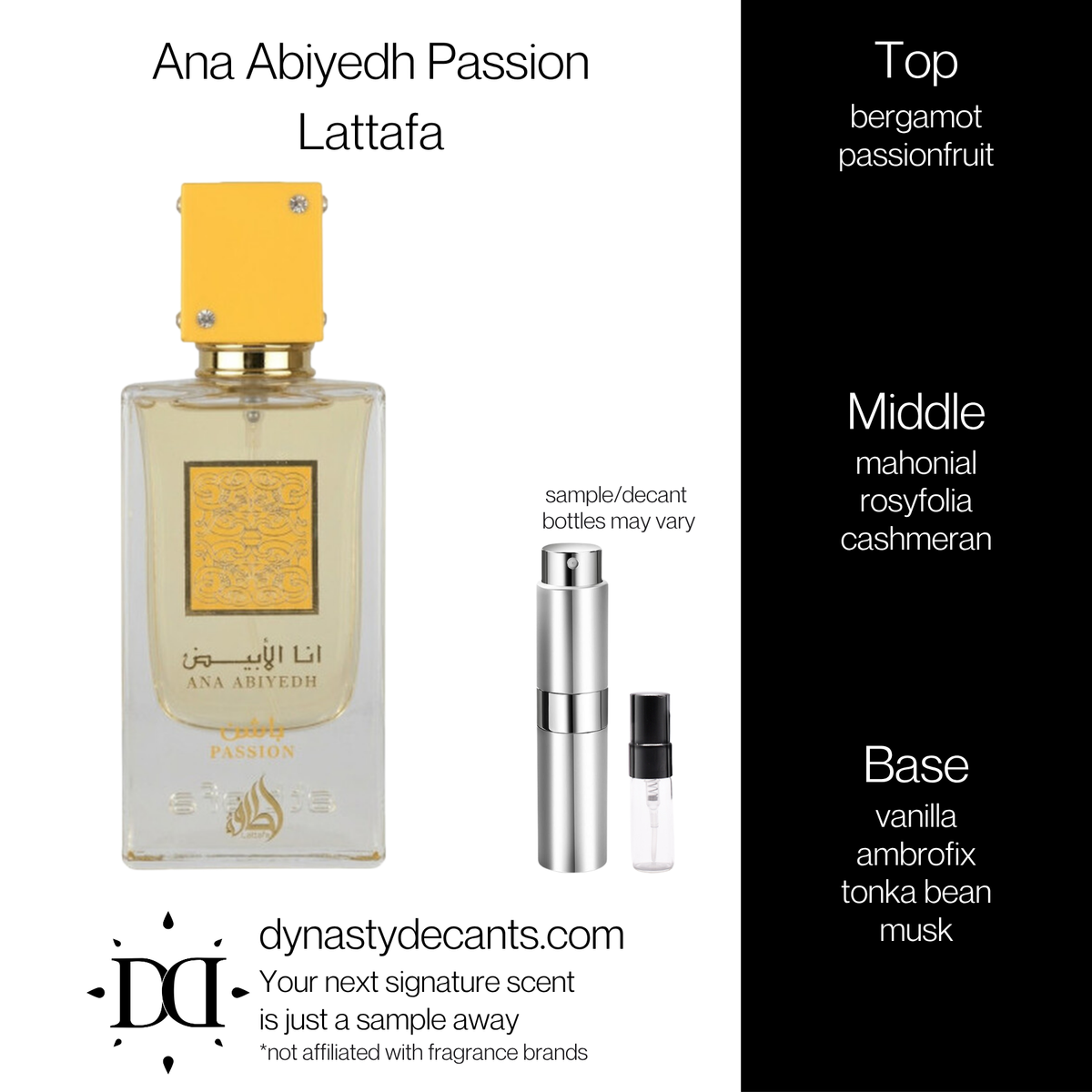 Ana Abiyedh Passion by Lattafa | Fragrance Sample | Decant