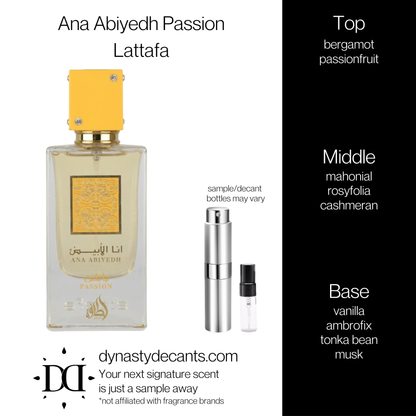Ana Abiyedh Passion by Lattafa | Fragrance Sample | Decant