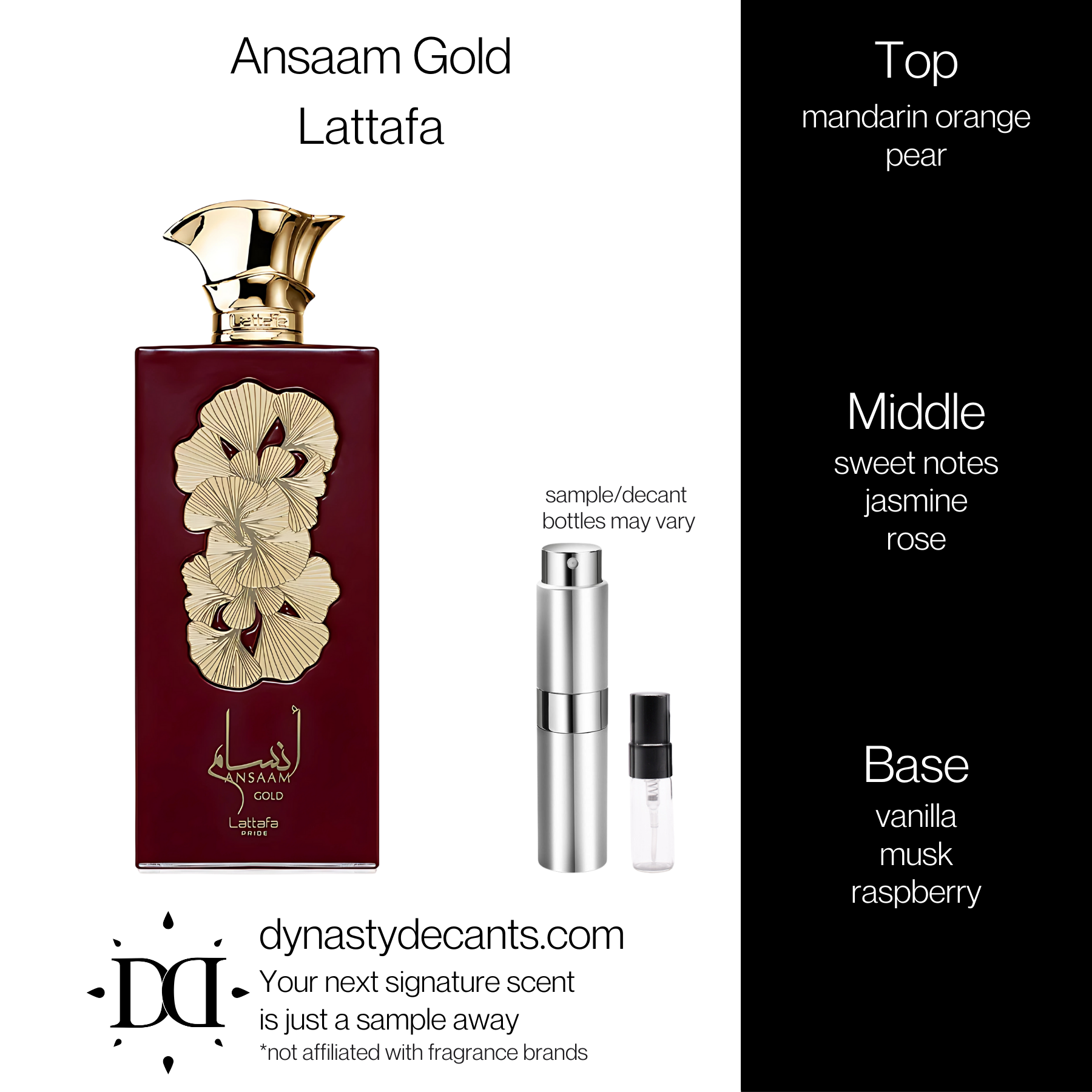Ansaam Gold by Lattafa | Fragrance Sample | Decant