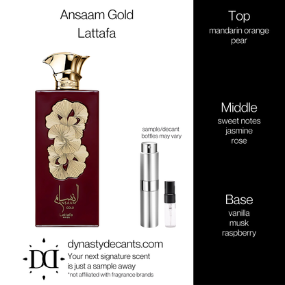 Ansaam Gold by Lattafa | Fragrance Sample | Decant