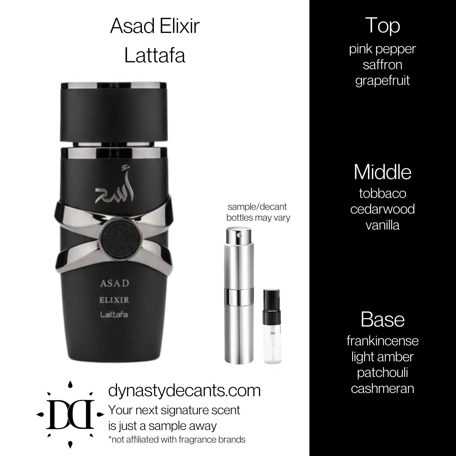Asad Elixir by Lattafa | Fragrance Sample | Decant