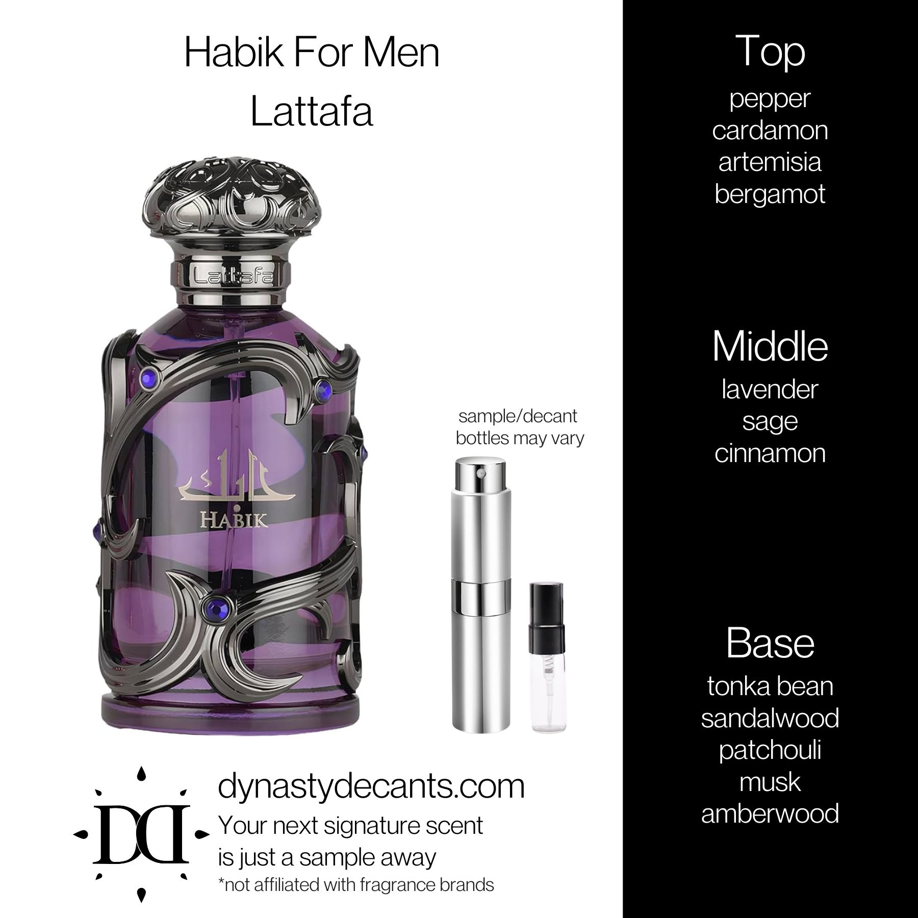 Habik For Men by Lattafa | Fragrance Sample | Decant – Dynasty Decants