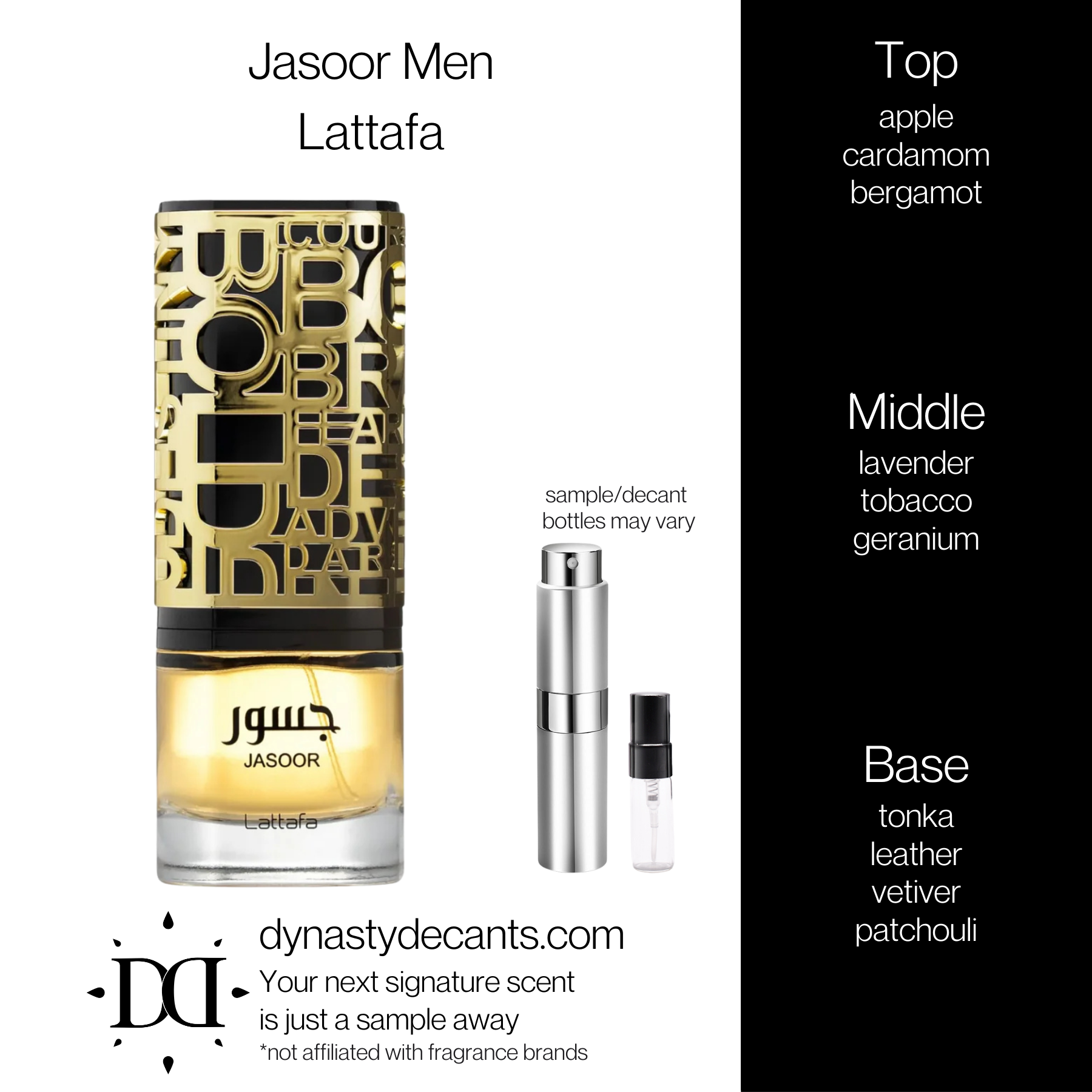 Jasoor Men by Lattafa | Fragrance Sample | Decant