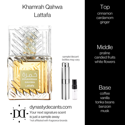 Khamrah Qahwa by Lattafa | Fragrance Sample | Decant
