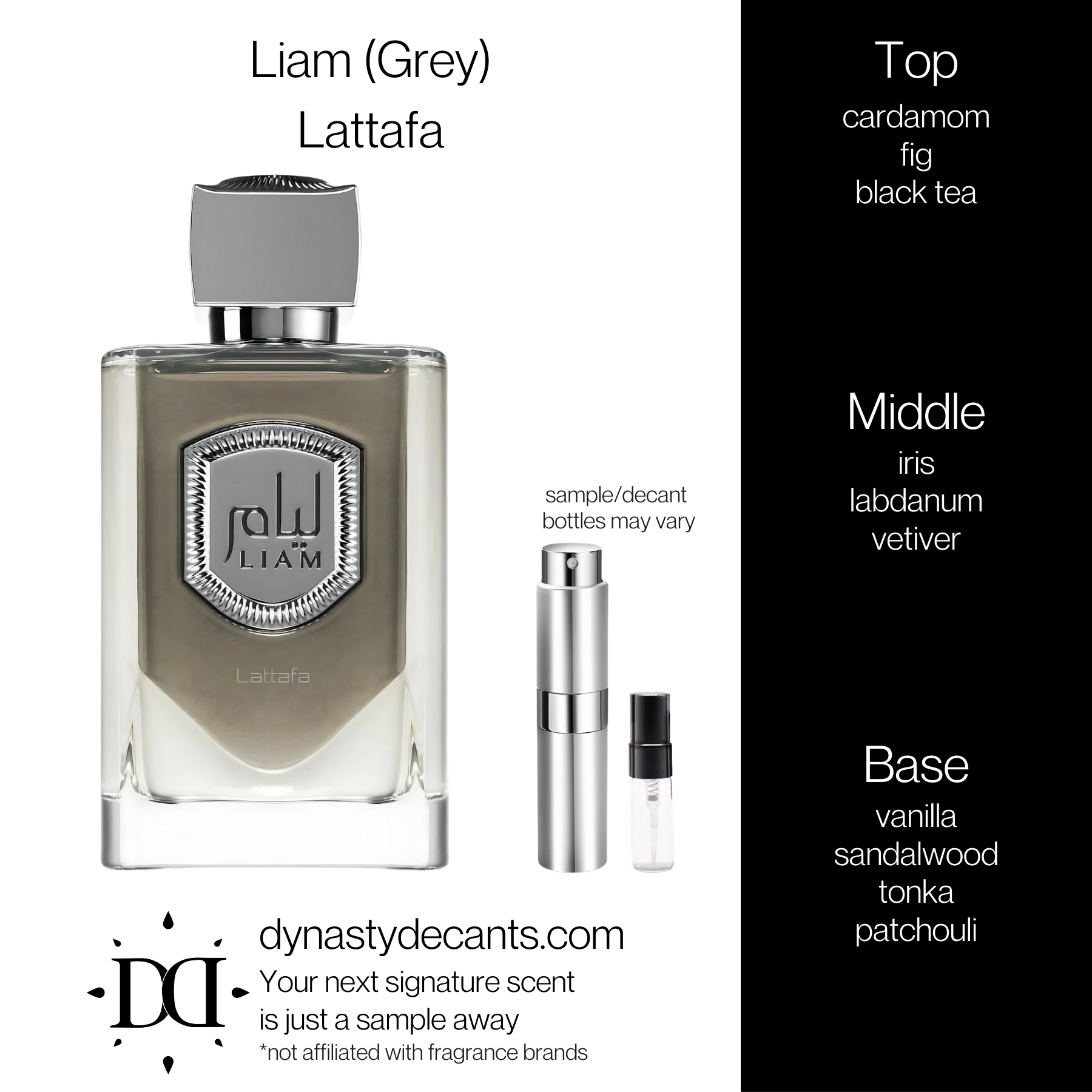 Liam (Grey) by Lattafa | Fragrance Sample | Decant