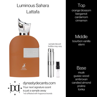 Luminous Sahara by Lattafa | Fragrance Sample | Decant
