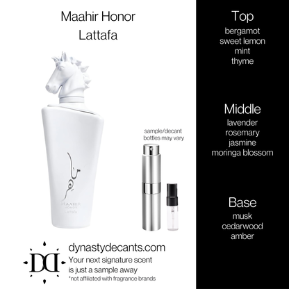 Maahir Honor by Lattafa | Fragrance Sample | Decant