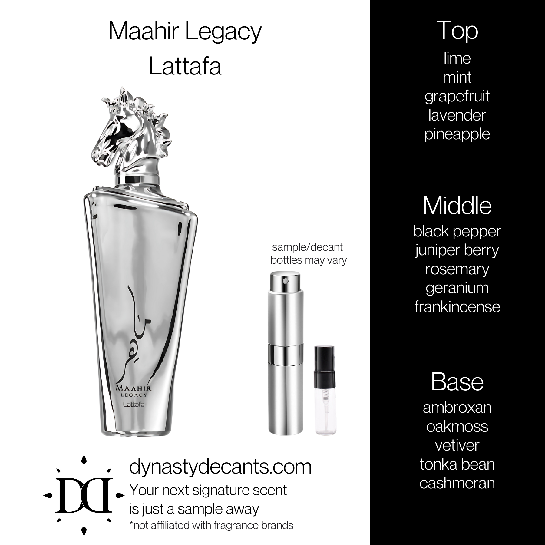 Maahir Legacy by Lattafa | Fragrance Sample | Decant