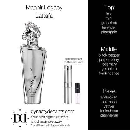 Maahir Legacy by Lattafa | Fragrance Sample | Decant