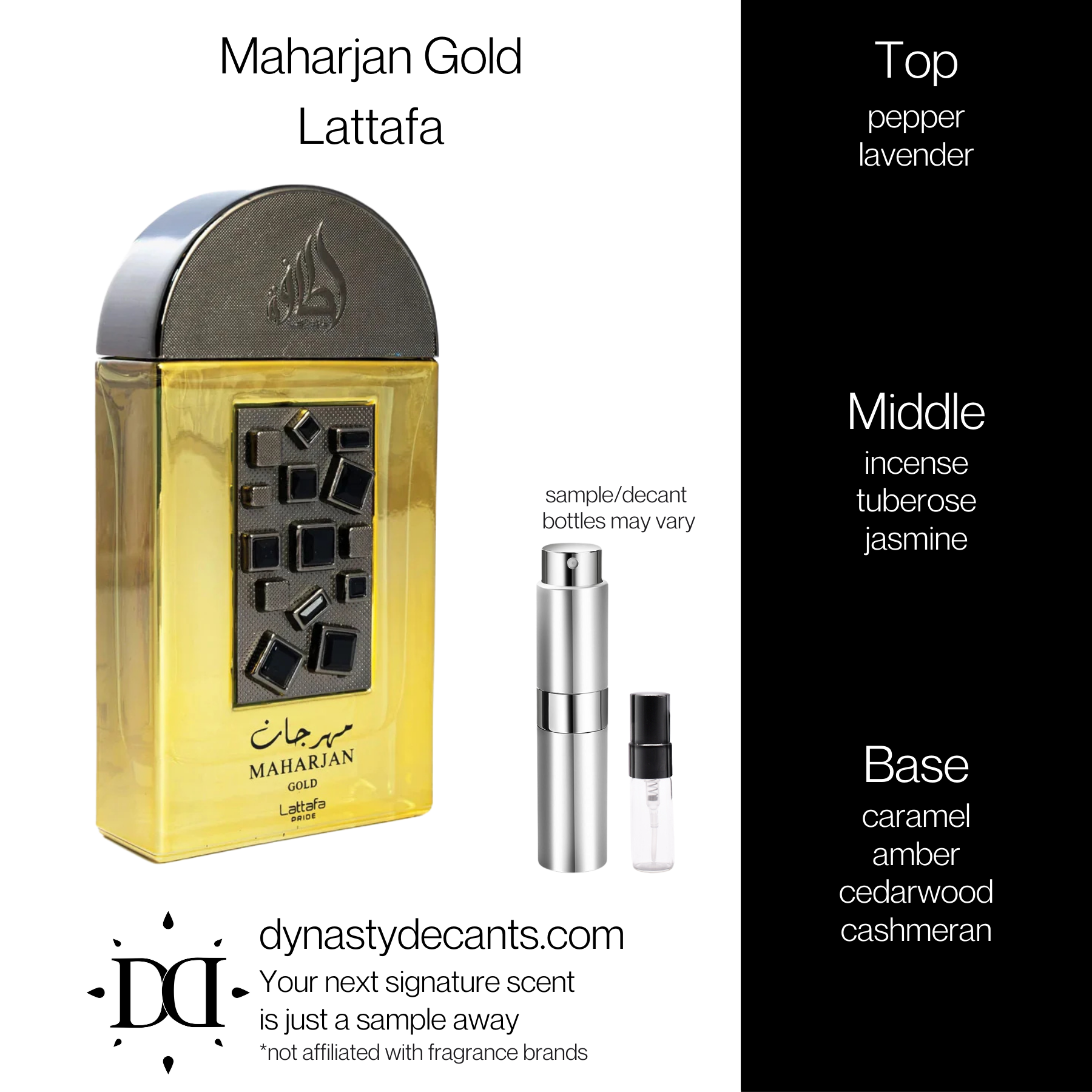 Maharjan Gold by Lattafa | Fragrance Sample | Decant