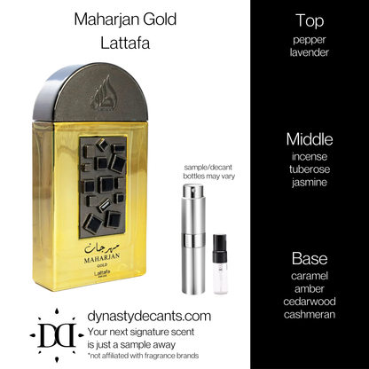 Maharjan Gold by Lattafa | Fragrance Sample | Decant